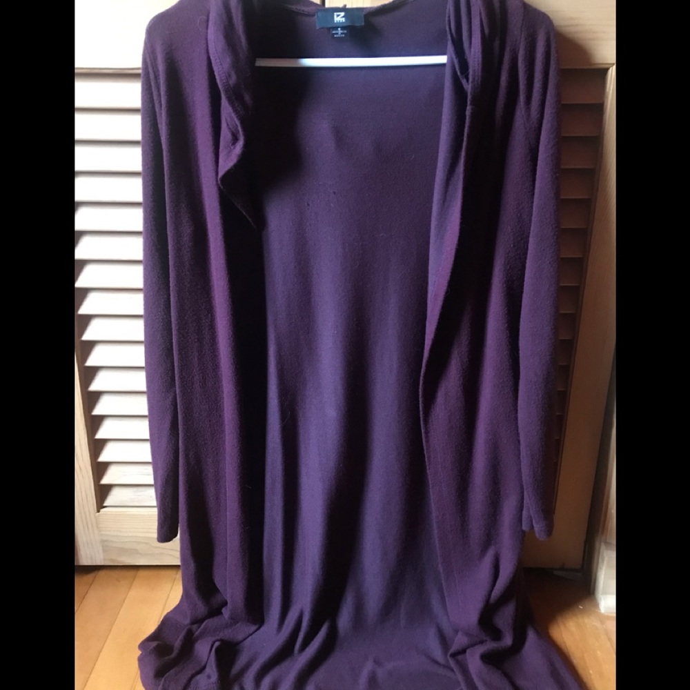 Maroon Purple Hooded Cardigan Size Small